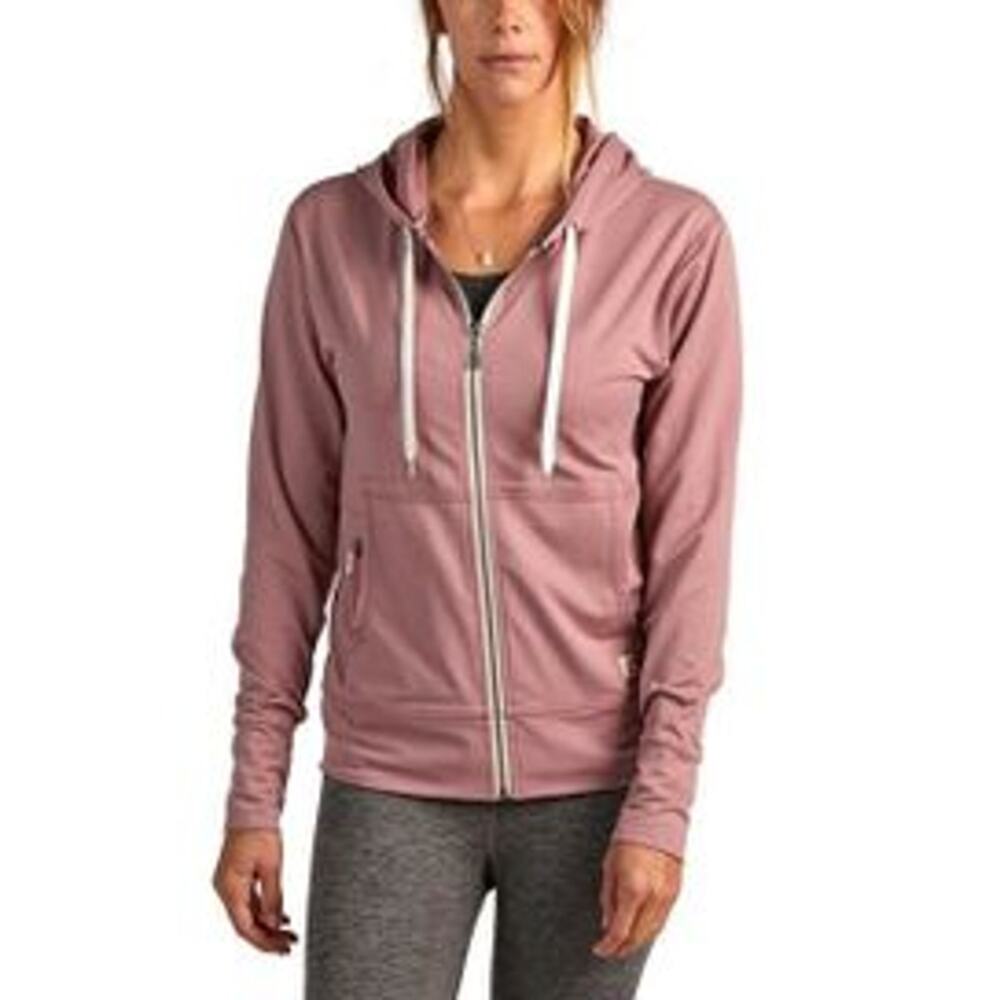 Vuori womens Halo Performance Hoodie XS sweatshirt hooded blush pink full zip